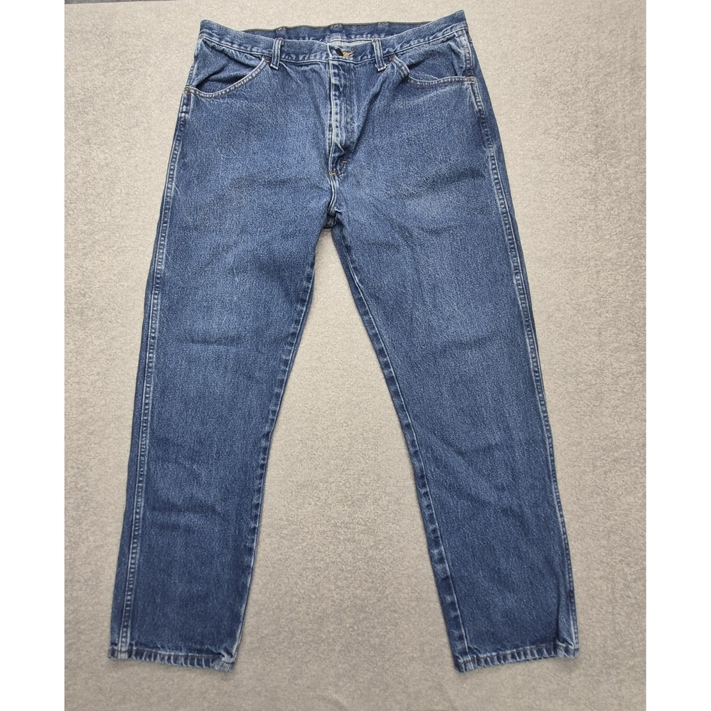 Vintage Rustler Jeans Mens 38x32 Blue Wide Leg Baggy Y2K Workwear Denim Pants